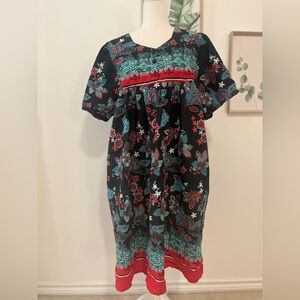 Anthony Richards Blue Floral Muumuu Lounge House Gown